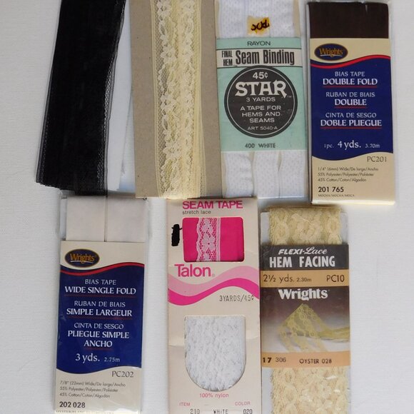 Lot Of Vintage Sewing Zippers, Trims, Hem Trim, Bias Tape Pin Cushion - Picture 6 of 10